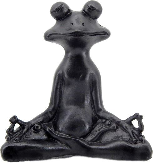 Bellaa 23101 Frog Statue - Meditation Lotus Pose Yoga Zen Buddha Outdoor Garden Decor, 6 Inch