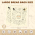 2 Packs BuyCard Bread Bag Reusable Beeswax Food Storage Bag, Natural Cotton with Bread Pattern Design, Zipper Reusable