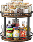 12'' 2 Countertop, LAMU Wood Lazy Susan Spice Rack Organizer, Tier Spice Organization for Cabinet, Kitchen, Table Top