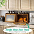 kiplant Counter, Large Bread Box for Kitchen Brown Bamboo Bread Storage Container with Wavy Arcylic Transparent Door