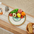 Nonam 100% 13.5" Shellac Rattan Tray with Mother of Pearl Inlay, Round Decorative Serving Tray for Home Dcor Coffee