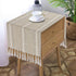 Bedside Table Runner 15.7 x 36 inches, Rustic Linen Small Coffee Table