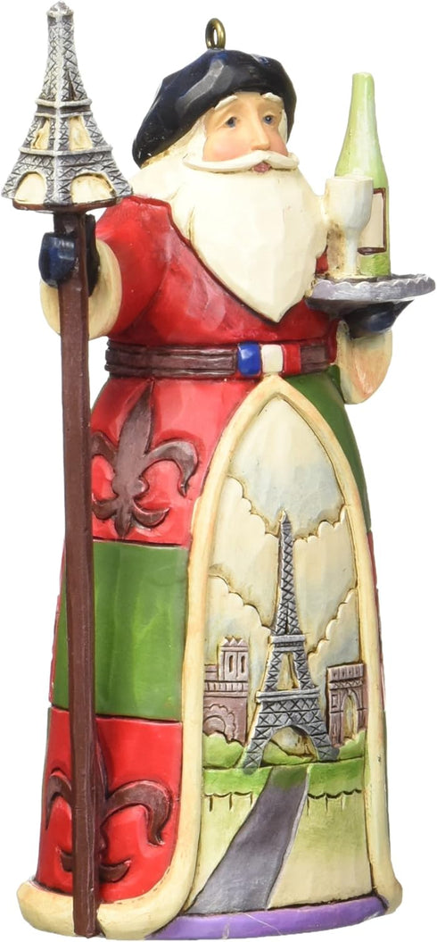 Jim Shore Heartwood Creek French Santa Hanging Ornament - 4.25”, Christmas