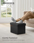 12.2 16.1 12.2 Inches, 286 lb ULSF100B01 SONGMICS Small Folding Storage Ottoman, Foot Rest Stool, Cube Footrest