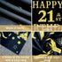 Trgowaul 21st Birthday Decorations for Her Him, Black Gold 21st Birthday Backdrop Banner, Party Supplies Photography