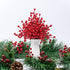 50 Pack 6.5 Inch LLZLL Berry Stems for Christmas Tree Christmas Berries Stems Artificial Red Berry Picks for Xmas