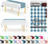 Blue Gingham 12 Pack Checkered Premium Disposable Plastic Table Runner 14 x