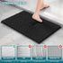 Black Bathroom Rugs Non-Slip Chenille Mat Set 3 Pieces Ultra Soft Absorbent Bath Carpet