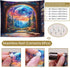 LB 60 40 Inches Fantasy Bookshelf Moon Tapestry, Forest Tree and Vintage Library Classroom Wall Tapestry for Bedroom