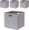 Cube Storage Bins 13×13 Linen Foldable Box with Handles, Set of 4 Large Capacity Organizers for Closet and Shelf