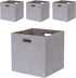 Cube Storage Bins 13×13 Linen Foldable Box with Handles, Set of 4 Large Capacity Organizers for Closet and Shelf