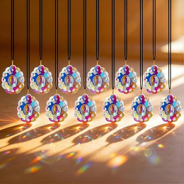 HDCRYSTALGIFTS 12pcs Crystal Prisms Suncatcher for Window Rainbow Maker Chandelier Crystals Hanging