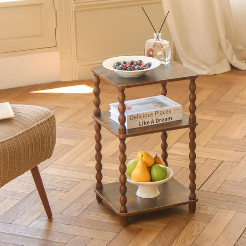 Fultyle Side Table, Small End Table with Storage Shelf, Modern Bedside Table Night Stand for Living Room, Bedroom