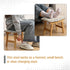 BAMBOO LAND- Bamboo Foot Stools Ottoman, Stripes Beige Cushion & Natural Wood Legs, Small Ottoman Foot Rest for Couch