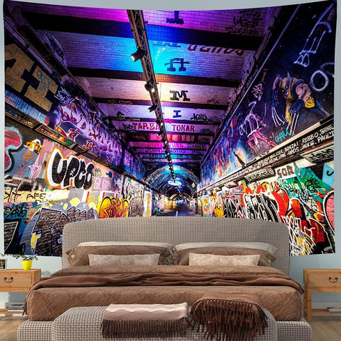 MEETSIOY Graffiti Wall Tapestry, 80x60 Inches Street Creative Art Hanging Decor GTLHMT1026