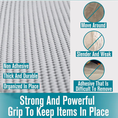 Shelf Drawer Liner Non-Adhesive Non Slip Durable, Long Size 12 in X 20ft for Drawers, Shelves, Cabinets, Storage, Beige