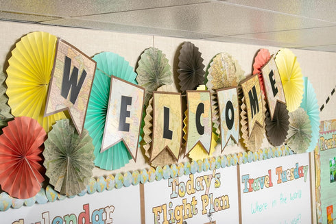 Teacher Travel The Map Hanging Paper Fans, TCR77034