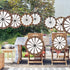 Outus 9 Pcs Wagon Wheel Decorations Paper Fans for Western Cowboy Themed Classroom Party Decor