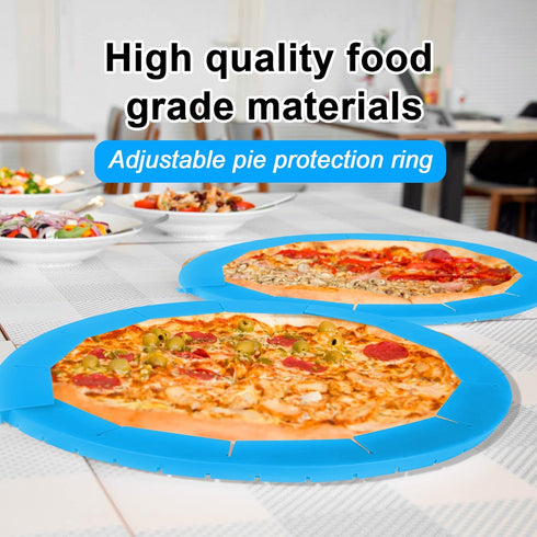 Adjustable Silicone Pie Crust Shield, Pie BPA-free Pie Crust Protector Cover Kitchen Tool for Baking Pie Pizza, Fit 8-10.7 Inch Pies- Dishwasher Safe (Blue) by QUWOLACE