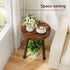(12.5"x18") Ekisemio Plant Stand Outdoor Indoor, Mid Century Wood Side Table with Walnut Finish & Raised Edge, Modern