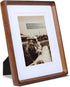 8x10 Picture Frame with Mat for 5x7/6x8, USA-Sourced Natural Walnut Wood Handcrafted