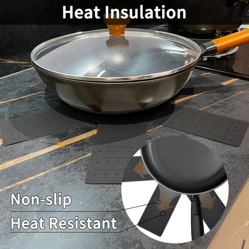 Pot & Pan Protectors, 3-Piece Silicone Cookware Protector Pad, Unique Opening Design for Stacking