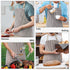 NLUS 2 Pack Cooking Aprons for Women with Pockets, Adjustable Kitchen Bib Aprons (Brown Pinstripes)