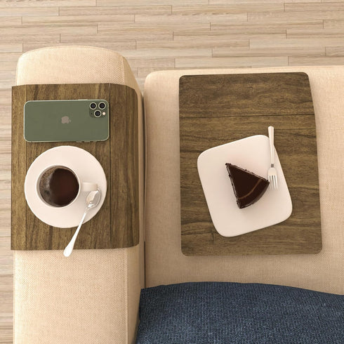 Set 2 15.8"" 11"", Ultimate Premium Products of Wooden Sofa Tray, Armrest Tray Table for Couch, Foldable, Flexible Sofa
