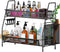 VITVITI 2-Tier Black Bathroom Counter Organizer, Metal Wire Mesh Storage with Basket Hooks, Vanity Tray Shelf