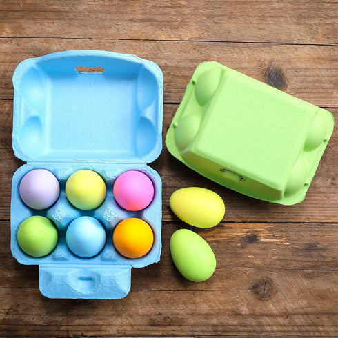 LayHyand Dozen 24 Pack, 6 Count 24 Half Egg Cartons Colorful Blank Natural Pulp Egg Holder for Chicken Eggs Reusable