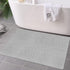 Small Door Mat Front Porch Rug, Washable 2'x3' White Gray Striped Cotton Rug for Bathroom Kitchen Laundry Room Indoor
