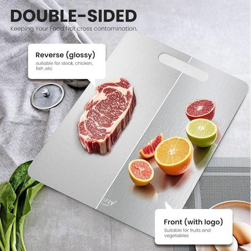 2 Pack 100% Vegetables(13 9) Titanium Cutting Board - Pure Titanium Cutting Boards For Kitchen,Easy to clean