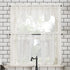 No. 918 Alison Floral Lace Sheer Rod Pocket Kitchen Curtain Tier Pair, 58" x 36", Ivory Color