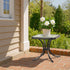 18" VINGLI Outdoor Side Table, Patio Table Steel Frame Tempered Glass Top, Weatherproof Small Tables for Balcony Garden