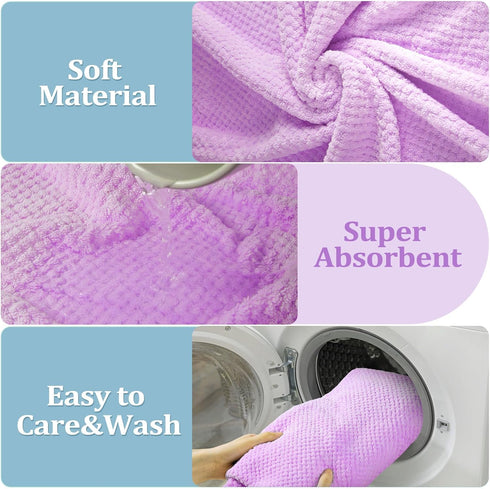 12 4 Sets Set Hotel(4 Preboun Pcs Bath Towels and Washcloths Microfiber Bathroom Beach Pool Towel Quick Dry Coral