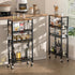 Wheels,4-Tier Narrow Storage Cart with Narrow Kitchen Carts Slim Rolling Cart,Skinny Storage Cart for Small