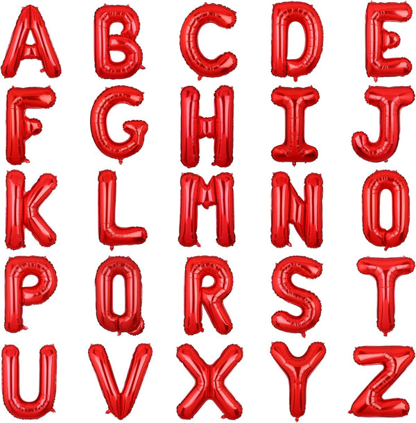 40 Inch Big Red Letter Balloons, Foil Mylar for Wedding, Birthday, Bridal Shower Decoration
