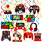 Video Game Birthday Hanging Swirls, 20Pcs Red Video Game Party Decorations for Ceiling Streamers