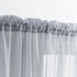 MYSTIC-HOME Sheer Curtains - 45 Inch Length Rod Pocket Voile Drapes for Living Room, Set of 2, Silver Grey