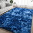 5x8 HQAYW Area Rugs for Living Room, Tie-Dyed Navy Blue Ultra Soft Fluffy Washable Non-Slip Rug, Plush Shaggy Modern