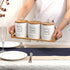 JUXYES Set 3 Set Sets Counter of Ceramic Canisters for Sugar Coffee Tea With Handle Tray, Luxurious Storage Containers