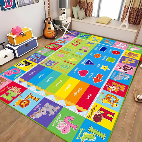 DINSUMRUG 78.7X59 INCH) Kids Rug for Playroom, ABC Carpet Educational Play Mat for Kids, Preschool Rugs ABC Numbers