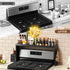 BSTSLL 31in 6 Bamboo Over the Stove Shelf - Durable Stove Shelf for Back of Stove with Non-Slip EVA Liner, Hooks