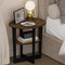 Furinno TIDUR Night Stand, 2-Tier Oval Nightstand with Round Edge Tabletop, Open