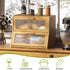 Counter BMOSU Large Bread Box Double Layer Bamboo Bread Box for Kitchen Container Farmhouse Bread Holder Capacity Bread