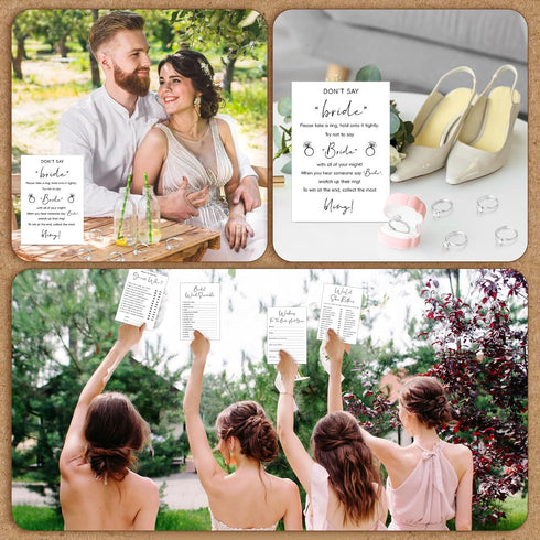 Estune 331 5 Sets 250 1 60 20 Pcs Bridal Shower Games Supplies, Pcs Wedding Cards Put a Ring on It Bridal Shower Games