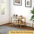 Furshus 2-Tier Closet, Small Shoe Rack, Bamboo Stackable Shoe Shelf Storage Organizer, Shoe Stand for Entryway