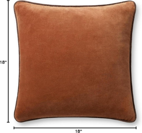 Loloi Liza Pillow Cover Only, 18x18, RUST