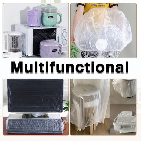 60PCS Clear Kitchen Appliance Covers, Thickened Disposable Blender Covers with Elastic for Small Appliances, Oven,