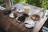 4.5" Set 8 Sunshine Cowhides Natural Cowhide Coaster - Round Assorted Tones Genuine Leather Coasters for Coffee Table